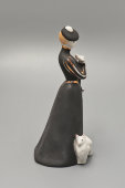 Статуэтка «Дама с собачкой», скульптор Бржезицкая А. Д., Дулево, современный повтор, 2000 г.