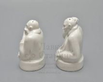 Набор для специй, солонка и перечница в стиле ар-деко «Картежники», фарфор, Европа, 1920-30 гг.