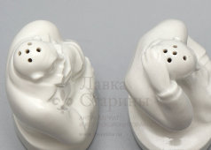 Набор для специй, солонка и перечница в стиле ар-деко «Картежники», фарфор, Европа, 1920-30 гг.