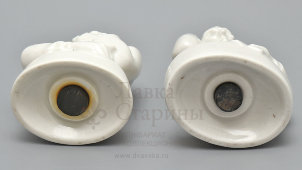 Набор для специй, солонка и перечница в стиле ар-деко «Картежники», фарфор, Европа, 1920-30 гг.