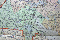 Советская карта для учебных заведений «Мурманская область», бумага, Главное Управление геодезии и картографии МВД, Москва, 1956 г.