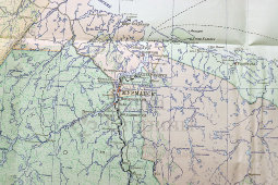 Советская карта для учебных заведений «Мурманская область», бумага, Главное Управление геодезии и картографии МВД, Москва, 1956 г.