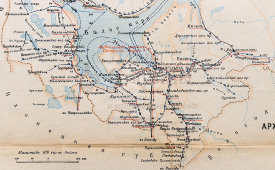 Старинная карта Архангельской губернии, картографич. зав. П. Ф. Петш, Санкт-Петербург, к. 19, н. 20 вв.