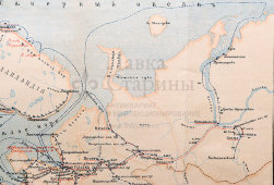 Старинная карта Архангельской губернии, картографич. зав. П. Ф. Петш, Санкт-Петербург, к. 19, н. 20 вв.