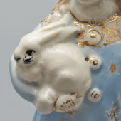 Статуэтка «Снегурочка с зайцем. С Новым годом!», фарфор, СССР, 1960-е