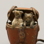 Миниатюра «Собака и кот», венская бронза, Европа, Австрия, 19 в.