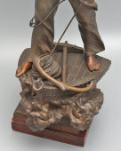 Старинная антикварная скульптура «Спасение на море» (Secours), скульптор Артур Вааген, шпиатр, Франция, 2-я п. 19 в.