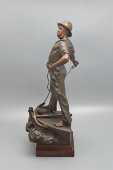 Старинная антикварная скульптура «Спасение на море» (Secours), скульптор Артур Вааген, шпиатр, Франция, 2-я п. 19 в.