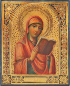 Старинная икона «Богородица Калужская», дерево, живопись, Россия, 19 в.
