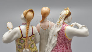 Статуэтка «Аленький цветочек» по мотивам сказки Аксакова С. Т., скульптор Велихова С. Б., фарфор, ЛФЗ, 1950-60 гг.