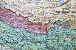 Советская карта «Индия и сопредельные страны: Иран, Афганистан, Китай, Таиланд», бумага, Главное Управление геодезии и картографии при СНК СССР, 1938-46 гг.