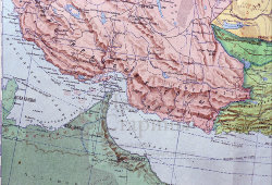 Советская карта «Индия и сопредельные страны: Иран, Афганистан, Китай, Таиланд», бумага, Главное Управление геодезии и картографии при СНК СССР, 1938-46 гг.