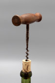 Классический штопор «Стальной червяк» с деревянной ручкой, Oreign, Европа, 1930-50 гг.
