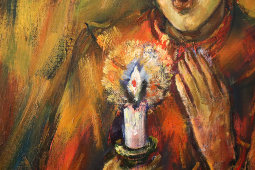 Картина «Мальчик со свечой», художник Мирзоян А. Х., холст, масло, СССР, 1990 г.