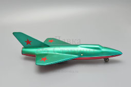 Советская заводная (инерционная) детская игрушка «Военный самолет», жесть, 1960-70 гг.