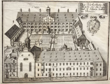 Старинная гравюра « Гравюра на меди Мюнхен Фрауэнкирхе Поэтажный план Венинг», Германия, 1700-е годы