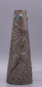 Ваза «Еловые шишки», Россия, 1910-е г, модерн, белый металл, камень
