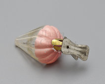 Старая ёлочная игрушка на прищепке «Парашют», стекло, СССР, 1940-50 гг.