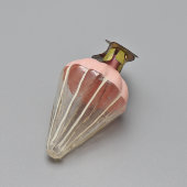 Старая ёлочная игрушка на прищепке «Парашют», стекло, СССР, 1940-50 гг.