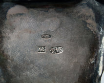 Антикварная серебряная солонка в виде царского трона, Россия, 84 проба