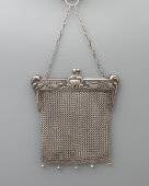 Серебряная дамская театральная сумочка-кольчужка, 84 проба