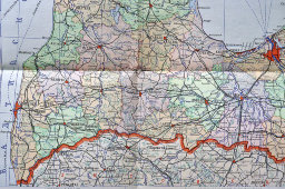 Советская карта «Латвийская ССР», бумага, Главное Управление геодезии и картографии МВД, Москва, 1955 г.