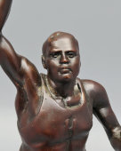 Советская спортивная скульптура «Баскетболист», силумин омедненный, 1930-40 гг.