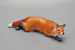 Статуэтка «Лисица крадущаяся», скульптор Б. Я. Воробьев, фарфор, анималистика ЛФЗ, 1940-50 гг.