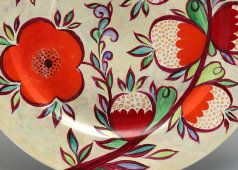Авторская декоративная тарелка «Малинка», художник Хренов Н. А., фарфор, Дулево, 1989 г.