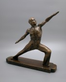 Агитационная скульптура «Гимнаст», обмедненный силумин, СССР, 1930-е