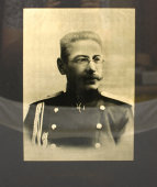 Старинная фототипия «Генерал-адъютант Рузский, герой Львова», багет, стекло