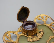 Антикварная чернильница из мрамора и бронзы, Европа, конец 19 века