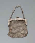 Серебряная дамская театральная сумочка, кольчужное плетение