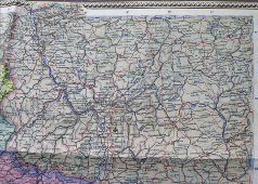 Советская карта «Франция, Париж и окрестности», бумага, Главное Управление геодезии и картографии при СНК СССР, 1938-46 гг.