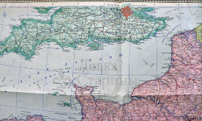 Советская карта «Франция, Париж и окрестности», бумага, Главное Управление геодезии и картографии при СНК СССР, 1938-46 гг.