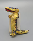 Винтажная ватная ёлочная игрушка «Крокодил», Цех игрушек фабрики «Детская книга» КОИЗ, г. Москва, 1930-40 гг.