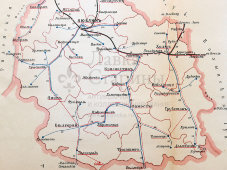 Старинная карта Люблинской губернии (Польша), картографич. зав. П. Ф. Петш, Санкт-Петербург, к. 19, н. 20 вв.