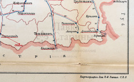 Старинная карта Люблинской губернии (Польша), картографич. зав. П. Ф. Петш, Санкт-Петербург, к. 19, н. 20 вв.
