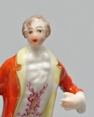 Статуэтка-миниатюра «Галантная сцена: дама и кавалер», фарфор, Эрнст Боне и сыновья (Ernst Bohne & Söhne), Тюрингия, Германия, 1900-1910 гг.