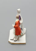 Статуэтка-миниатюра «Галантная сцена: дама и кавалер», фарфор, Эрнст Боне и сыновья (Ernst Bohne & Söhne), Тюрингия, Германия, 1900-1910 гг.