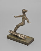 Спортивная статуэтка «Девушка на водных лыжах», силумин, СССР, 1960-е