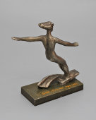 Спортивная статуэтка «Девушка на водных лыжах», силумин, СССР, 1960-е