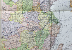 Советская составная карта из 2 листов «Китай», бумага, Главное Управление геодезии и картографии при Совете министров СССР, 1951 г.