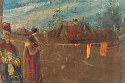 Большое антикварное пасхальное яйцо-шкатулка в русском стиле, дерево, Россия, 19 в.