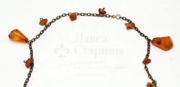 Янтарное винтажное ожерелье, натуральный камень, СССР, 1950-70 гг.