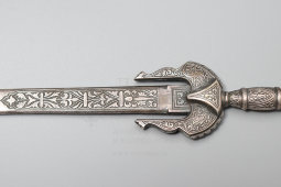 Антикварный нож для писем, белый металл, литье, Испания, нач. 20 в.