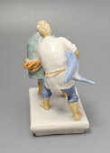 Авторская статуэтка «Счастливые рыбаки», скульптор А. Г. Сотников, Дулево, 1950-60 гг.