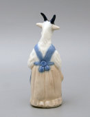 Фигурка «Козочка», фарфор, роспись солями, анималистика Дулево, 1950-60 гг.