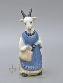 Фигурка «Козочка», фарфор, роспись солями, анималистика Дулево, 1950-60 гг.