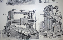 Старинная гравюра «Фреза. Фрезеровочные станки»